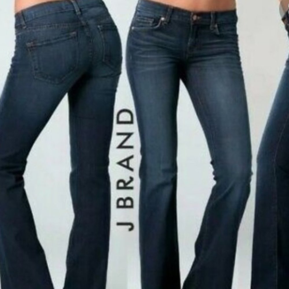 J BRAND | 'BABE' FLARED DARK DENIM JEANS